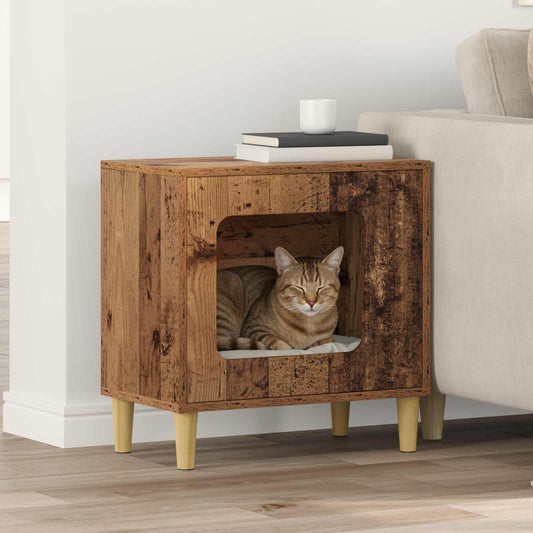Cat House Old Wood 51 x 30 x 52 cm Engineered Wood