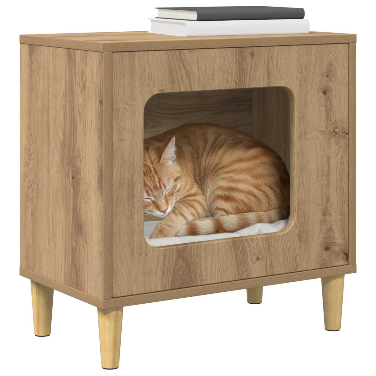 Cat House Artisan Oak 51 x 30 x 52 cm Engineered Wood