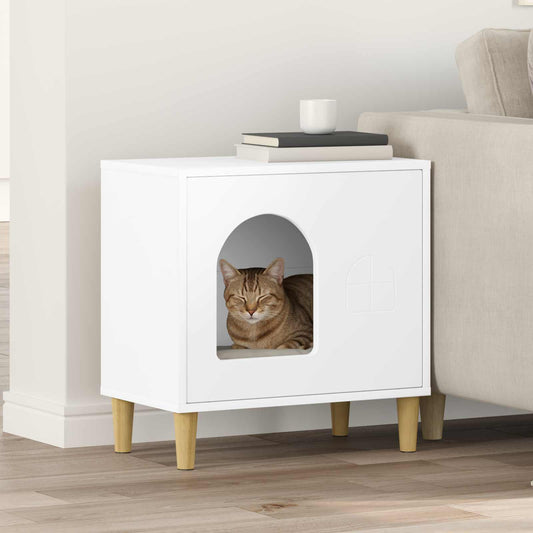 Cat House White 51 x 30 x 52 cm Engineered Wood