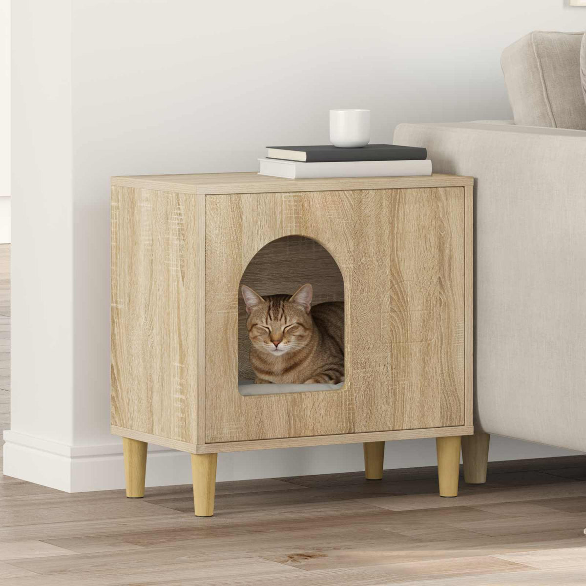 Cat House Sonoma Oak 51 x 30 x 52 cm Engineered Wood