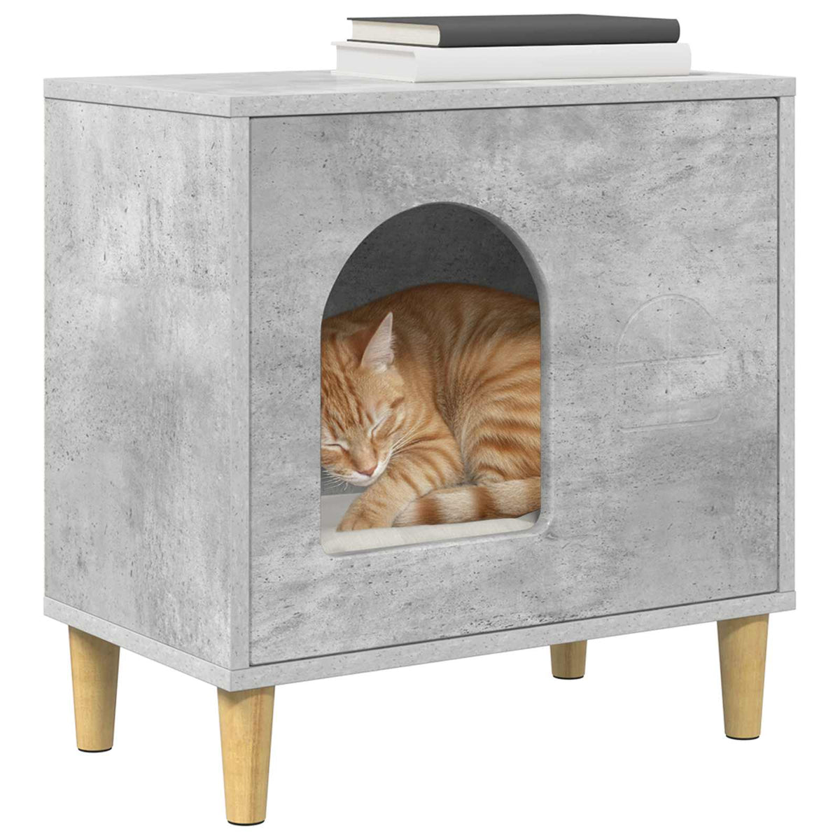 Cat House Concrete Grey 51 x 30 x 52 cm Engineered Wood