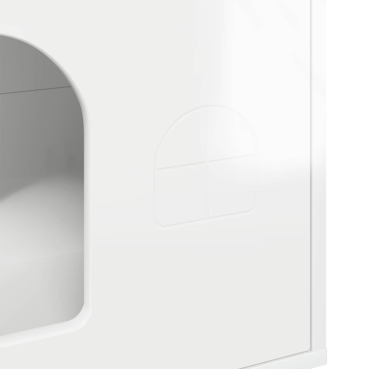 Cat House High Gloss White 51 x 30 x 52 cm Engineered Wood