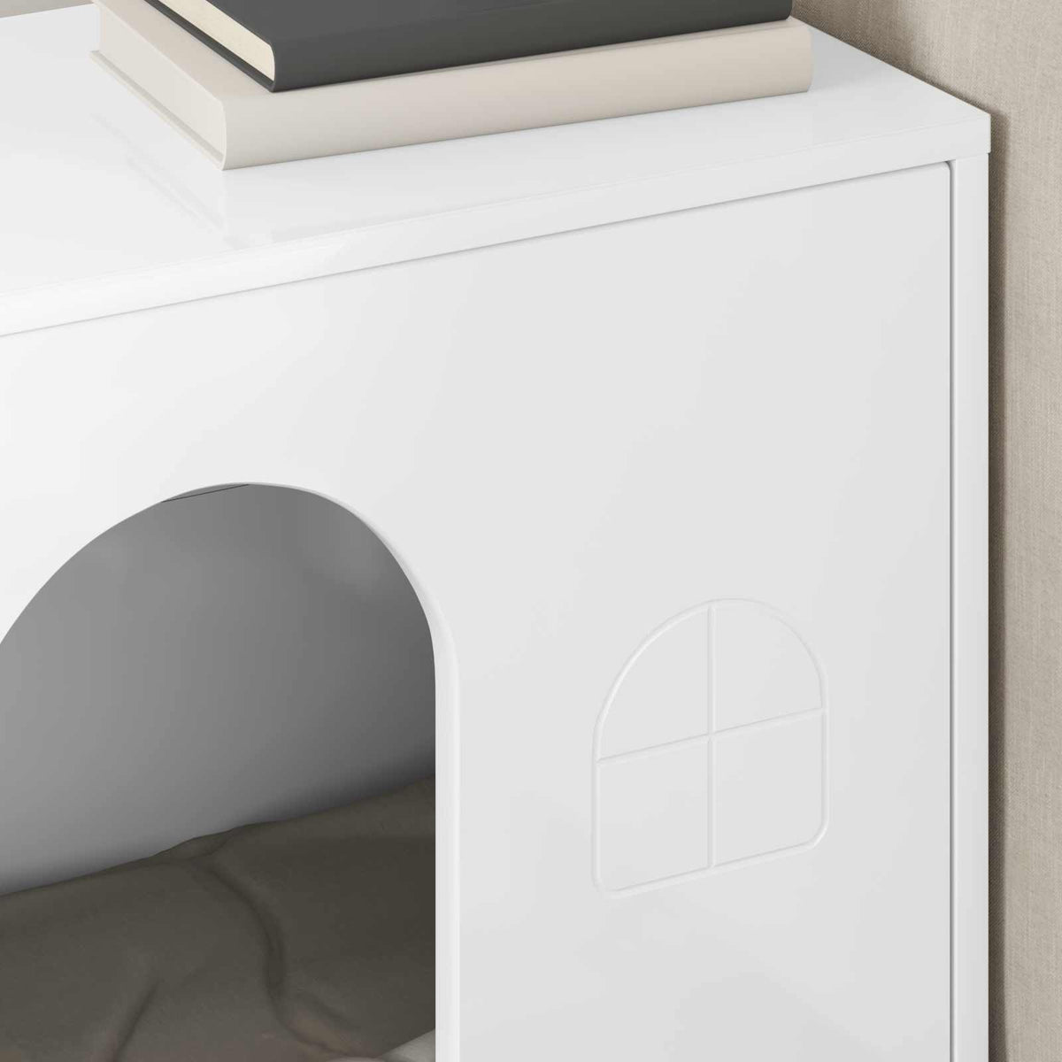 Cat House High Gloss White 51 x 30 x 52 cm Engineered Wood