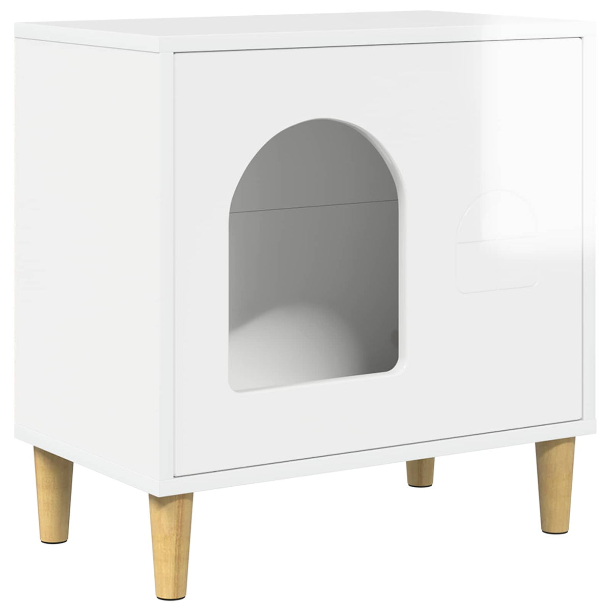 Cat House High Gloss White 51 x 30 x 52 cm Engineered Wood