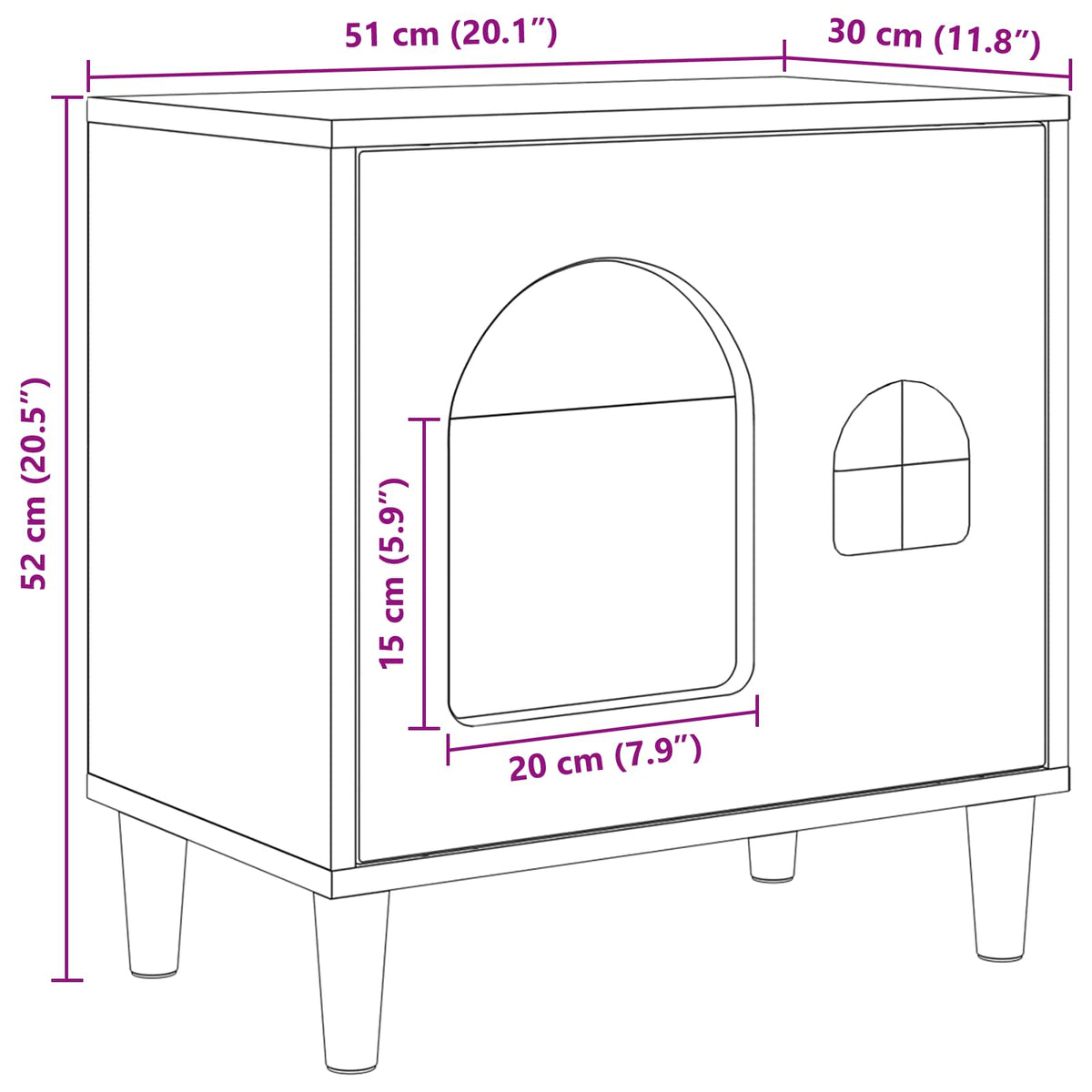Cat House High Gloss White 51 x 30 x 52 cm Engineered Wood