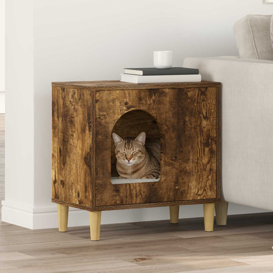 Cat House Smoked Oak 51 x 30 x 52 cm Engineered Wood