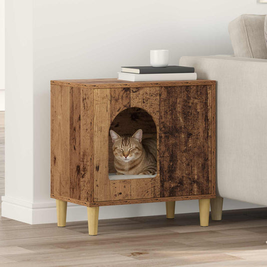 Cat House Old Wood 51 x 30 x 52 cm Engineered Wood