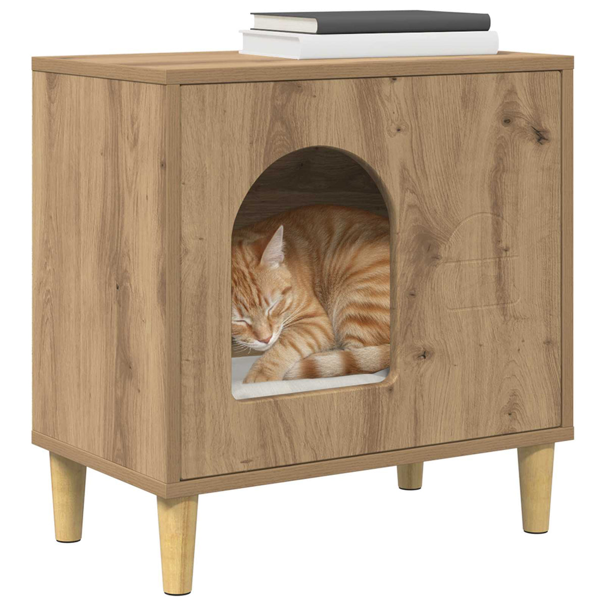 Cat House Artisan Oak 51 x 30 x 52 cm Engineered Wood