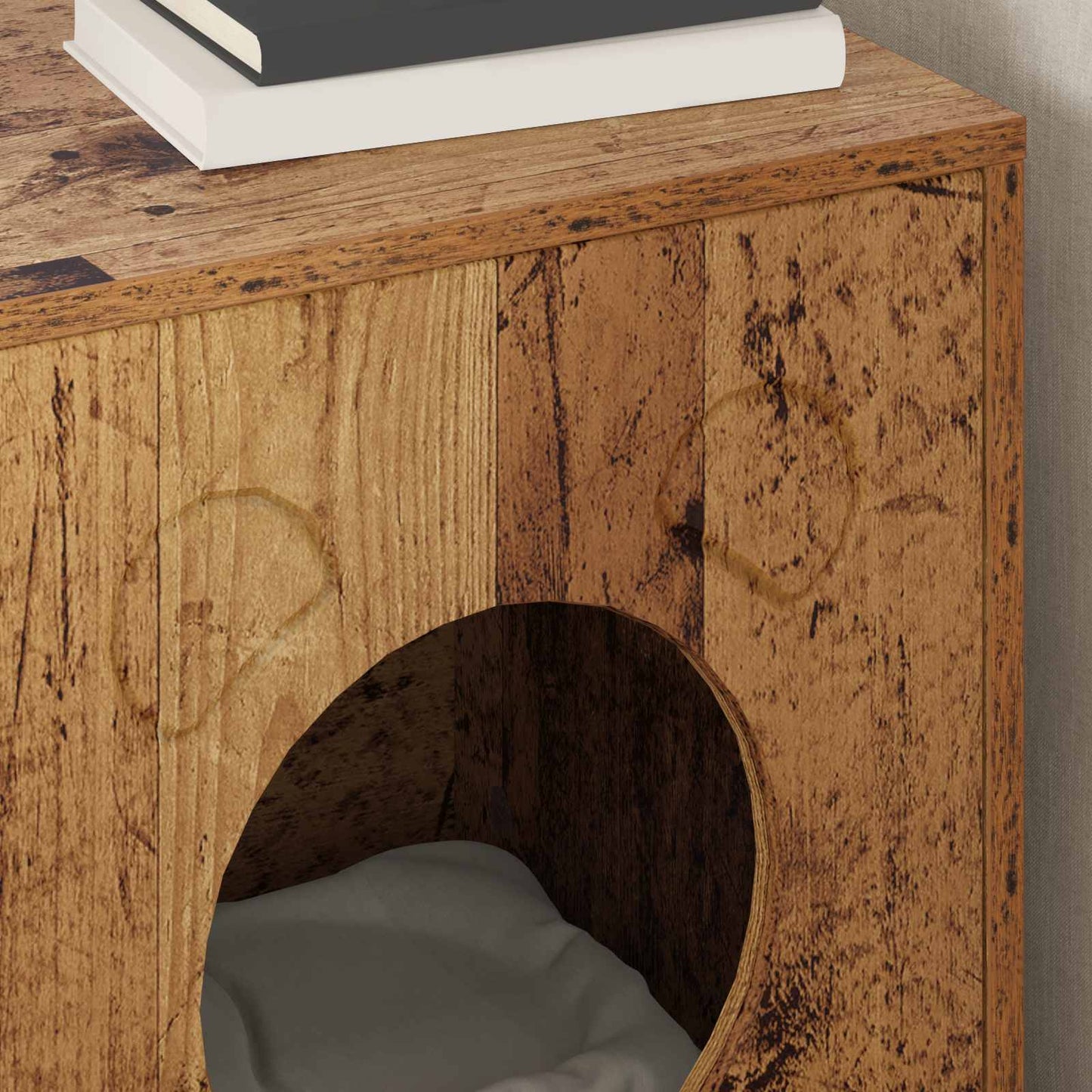 Cat House Old Wood 42.5 x 40 x 53 cm Engineered Wood