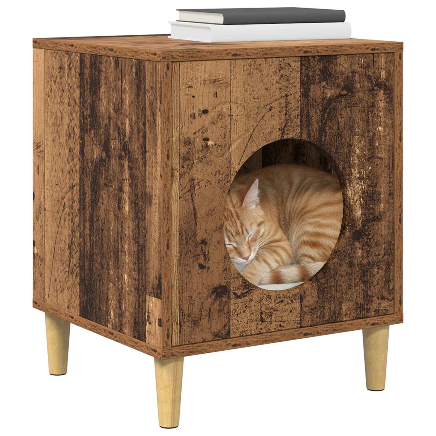 Cat House Old Wood 42.5 x 40 x 53 cm Engineered Wood