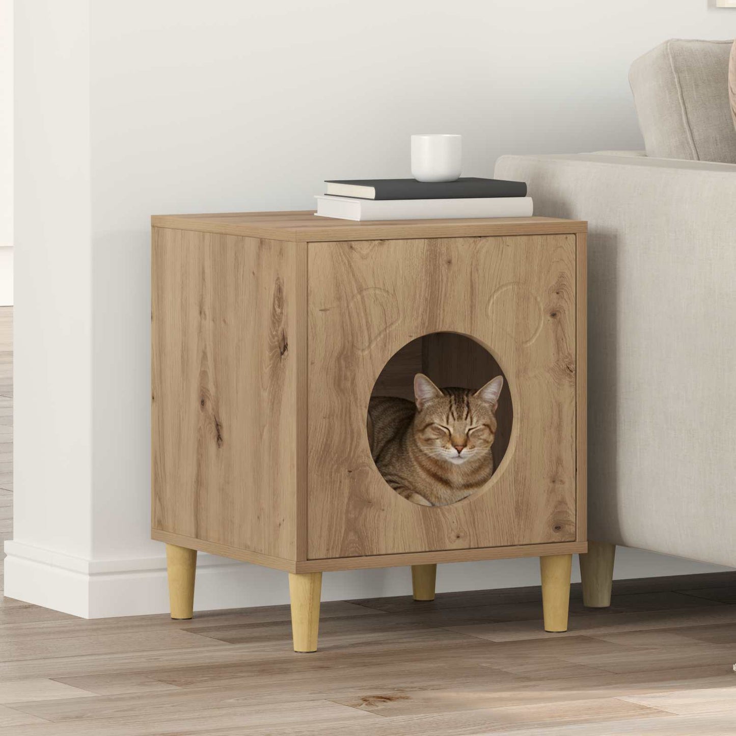 Cat House Artisian Oak 42.5 x 40 x 53 cm Engineered Wood