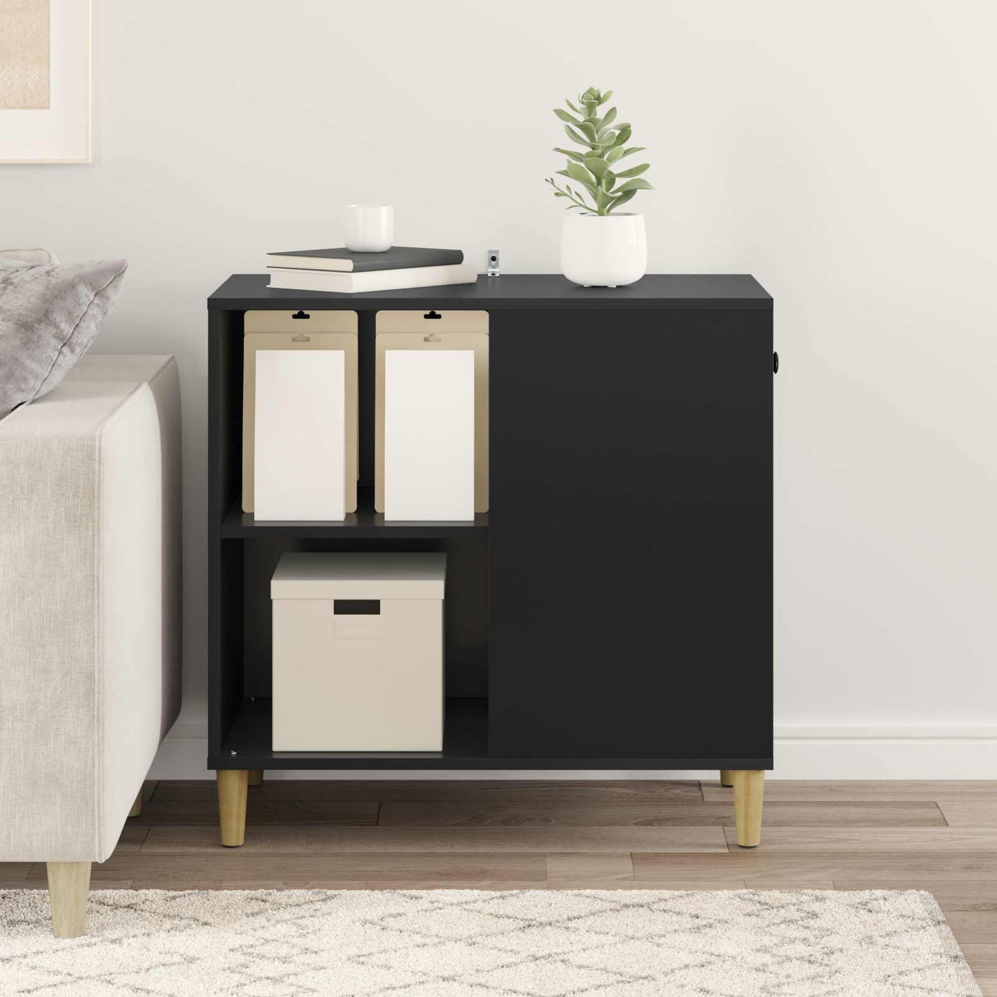 Cat House Black 72 x 42.5 x 70 cm Engineered Wood