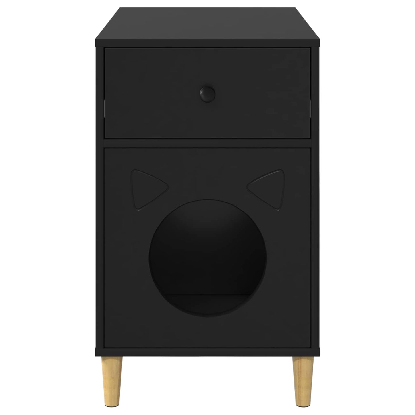Cat House Black 72 x 42.5 x 70 cm Engineered Wood