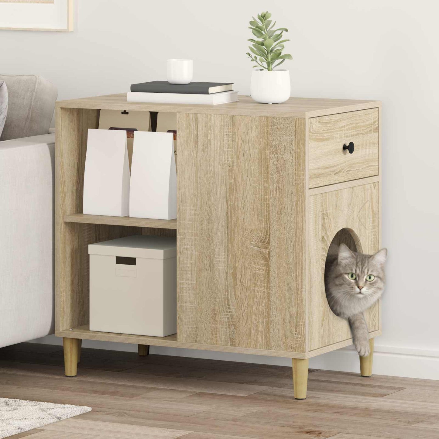 Cat House Sonoma 72 x 42.5 x 70 cm Engineered Wood