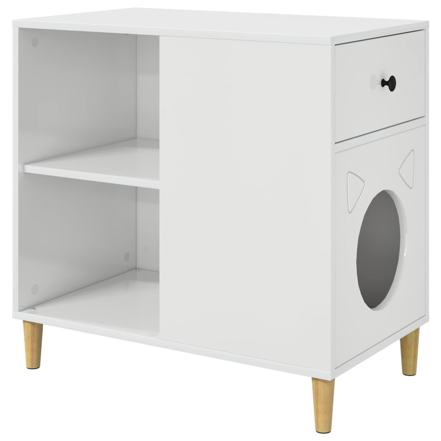 Cat House Gloss White 72 x 42.5 x 70 cm Engineered Wood