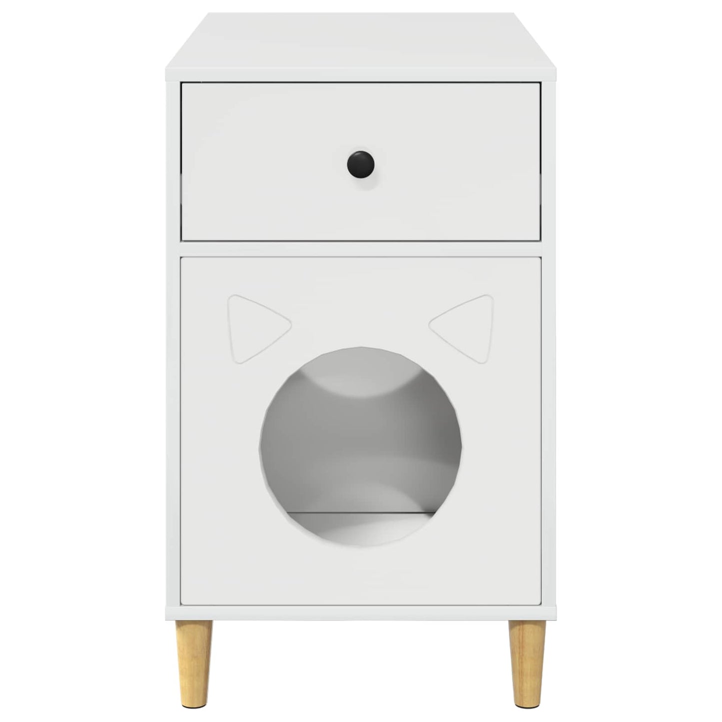 Cat House Gloss White 72 x 42.5 x 70 cm Engineered Wood