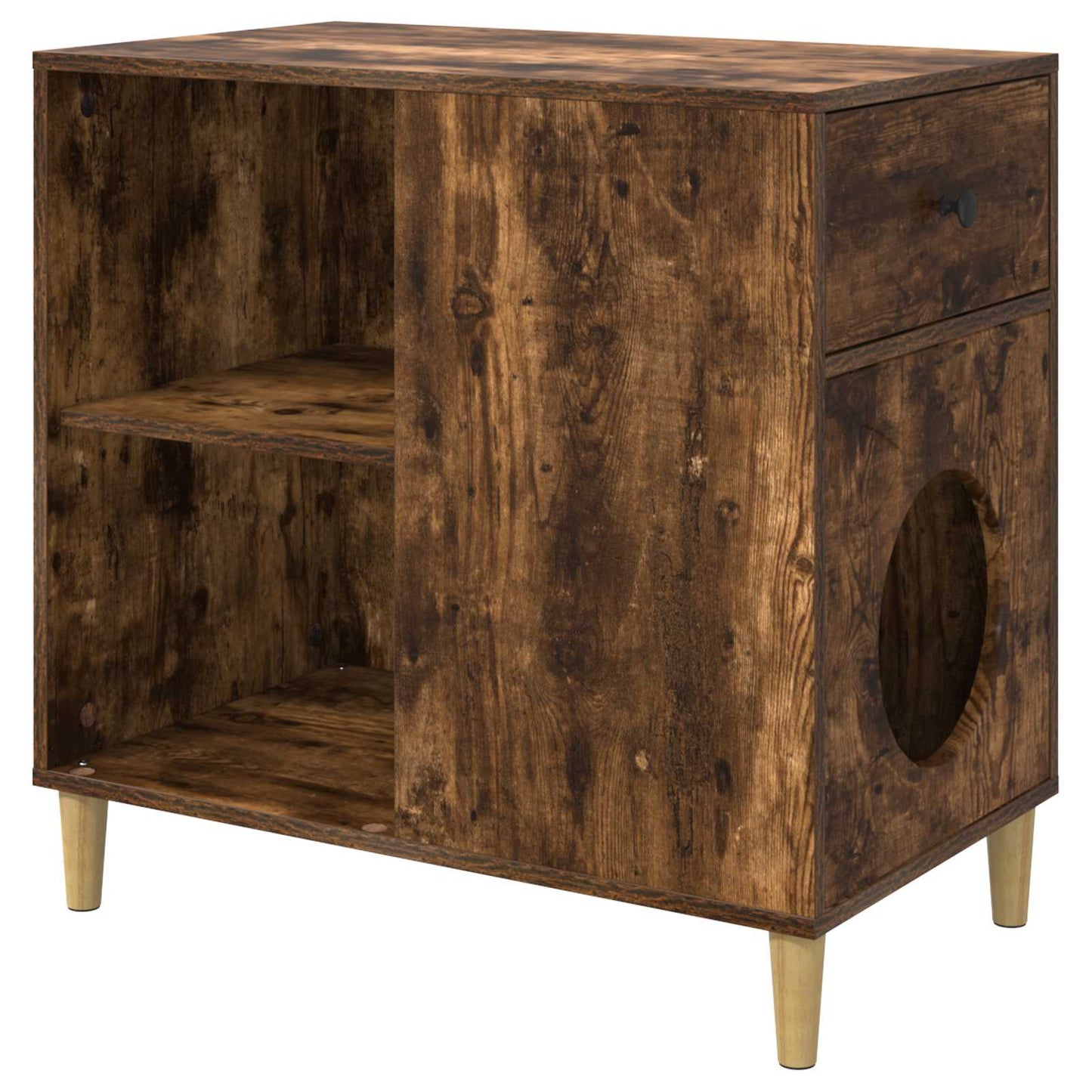 Cat House Smoked Oak 72 x 42.5 x 70 cm Engineered Wood