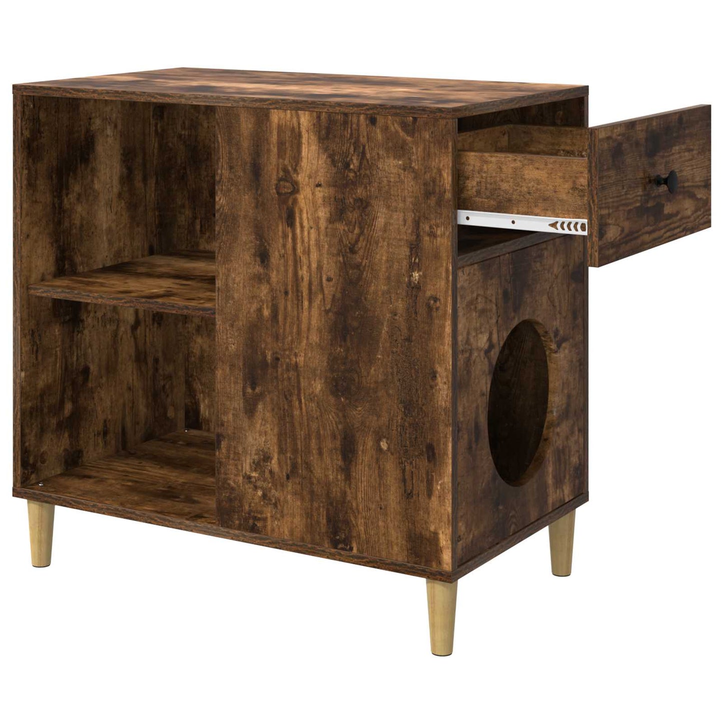 Cat House Smoked Oak 72 x 42.5 x 70 cm Engineered Wood