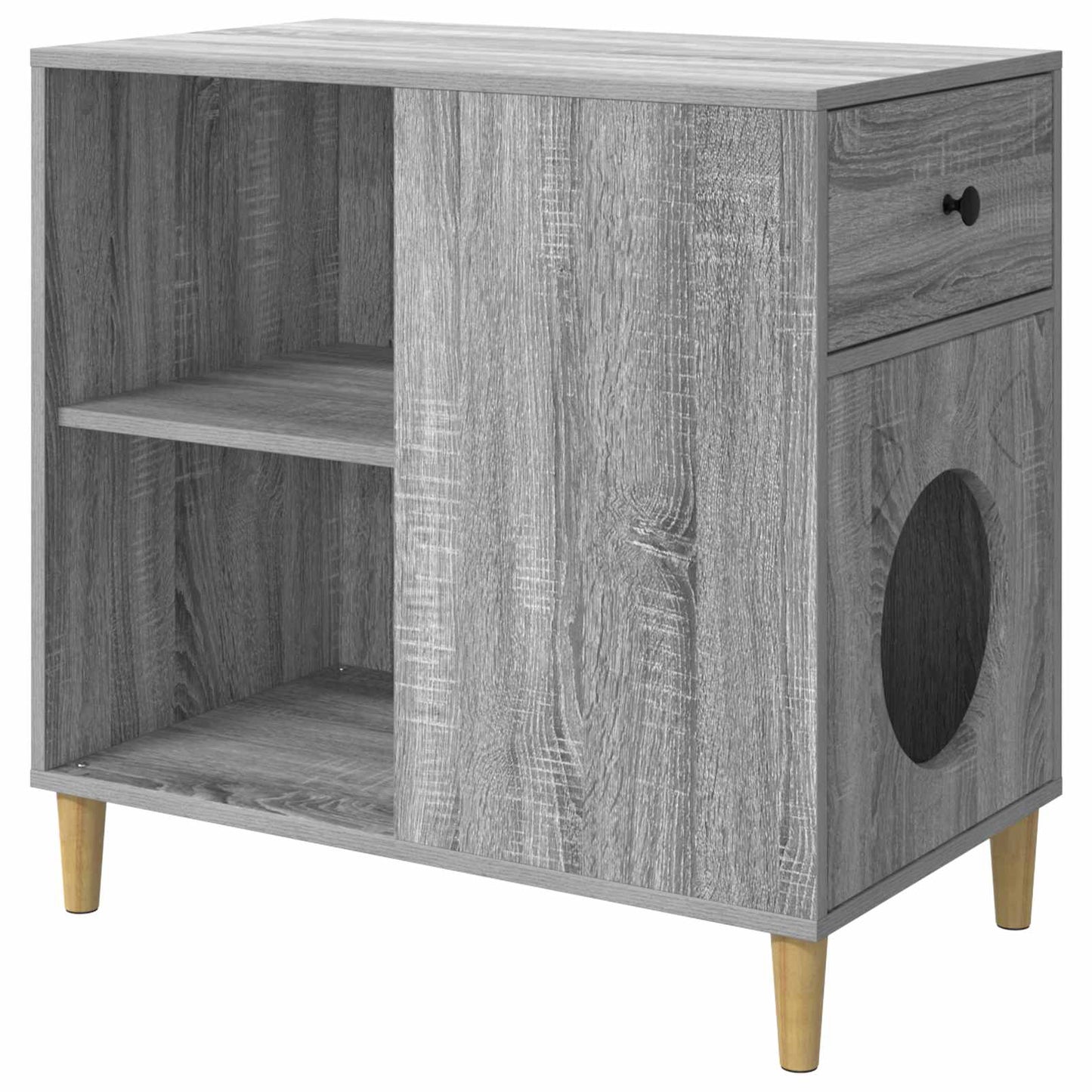 Cat House Grey Sonoma 72 x 42.5 x 70 cm Engineered Wood