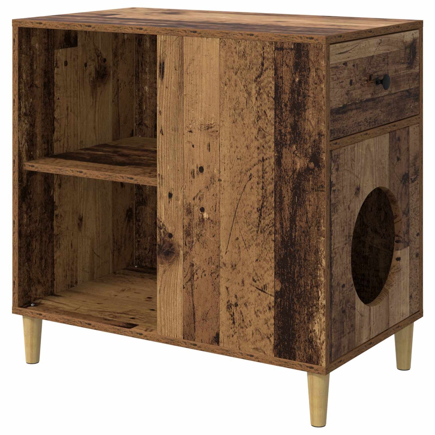 Cat House Old Wood 72 x 42.5 x 70 cm Engineered Wood