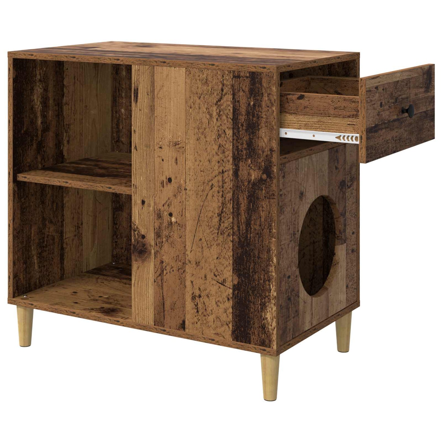 Cat House Old Wood 72 x 42.5 x 70 cm Engineered Wood