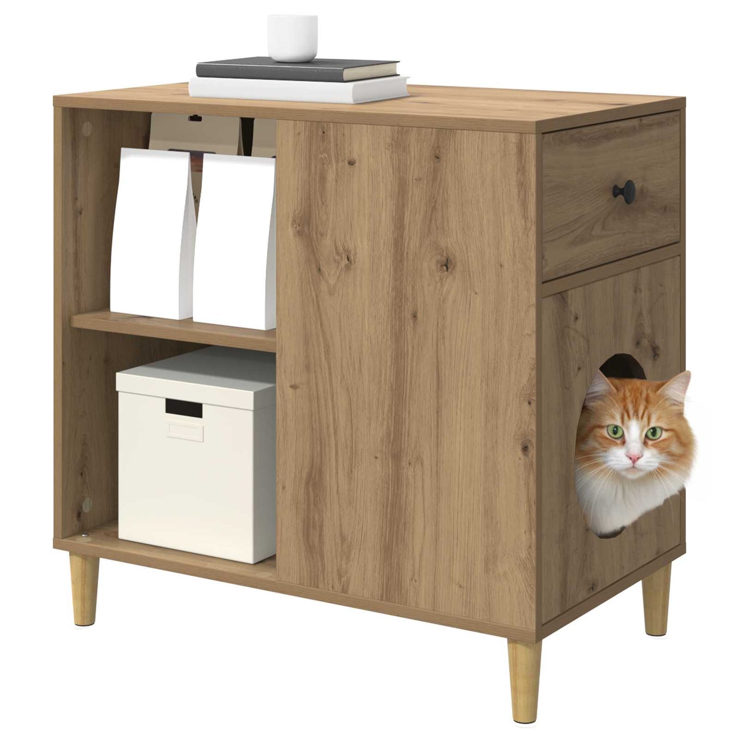 Cat House Artisian Oak 72 x 42.5 x 70 cm Engineered Wood