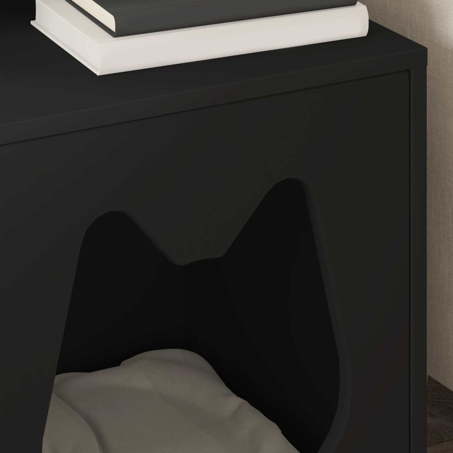 Cat House Black 42.5 x 40 x 53.5 cm Engineered Wood