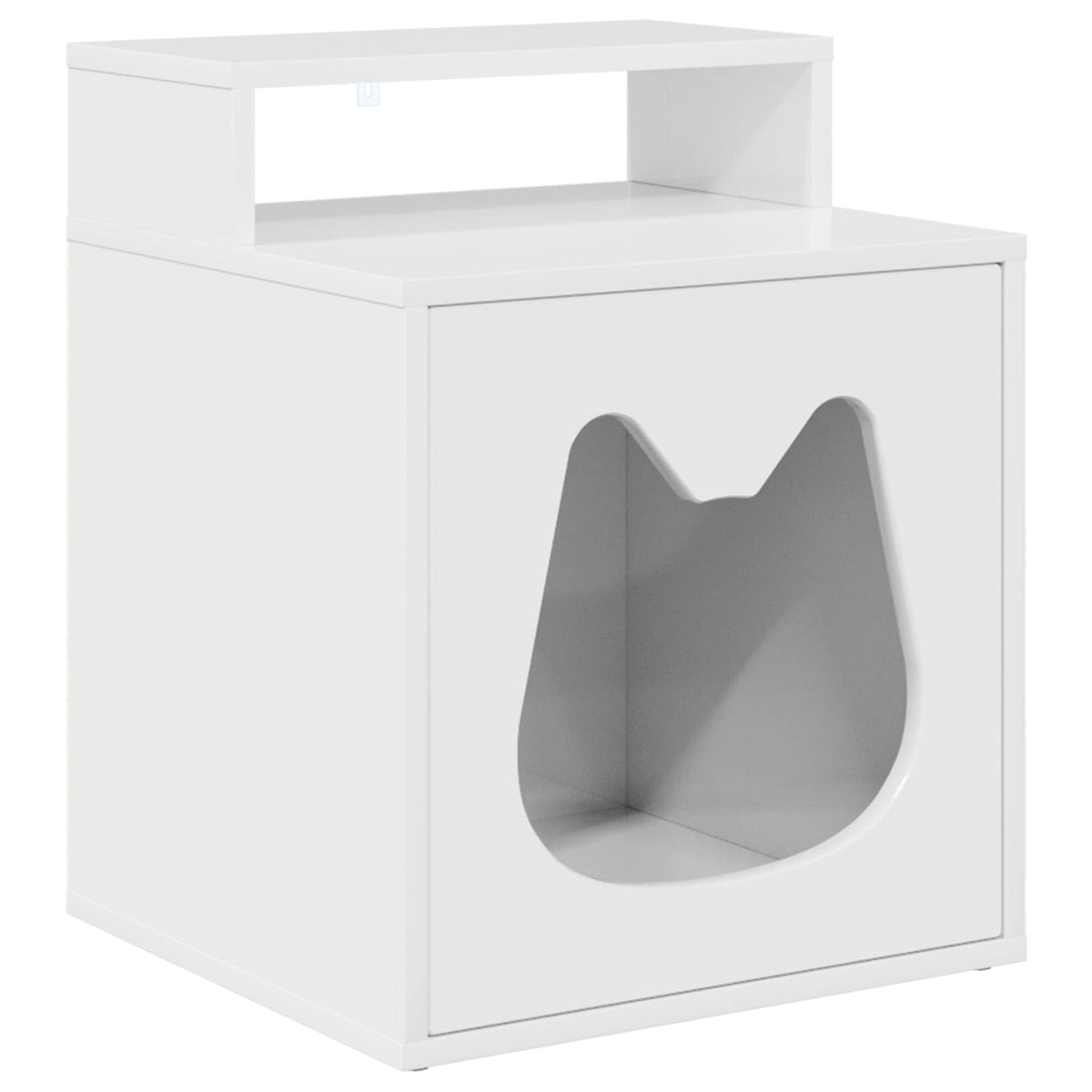 Cat House Gloss White 16.73 x 15.75 x 21.06 in Engineered Wood