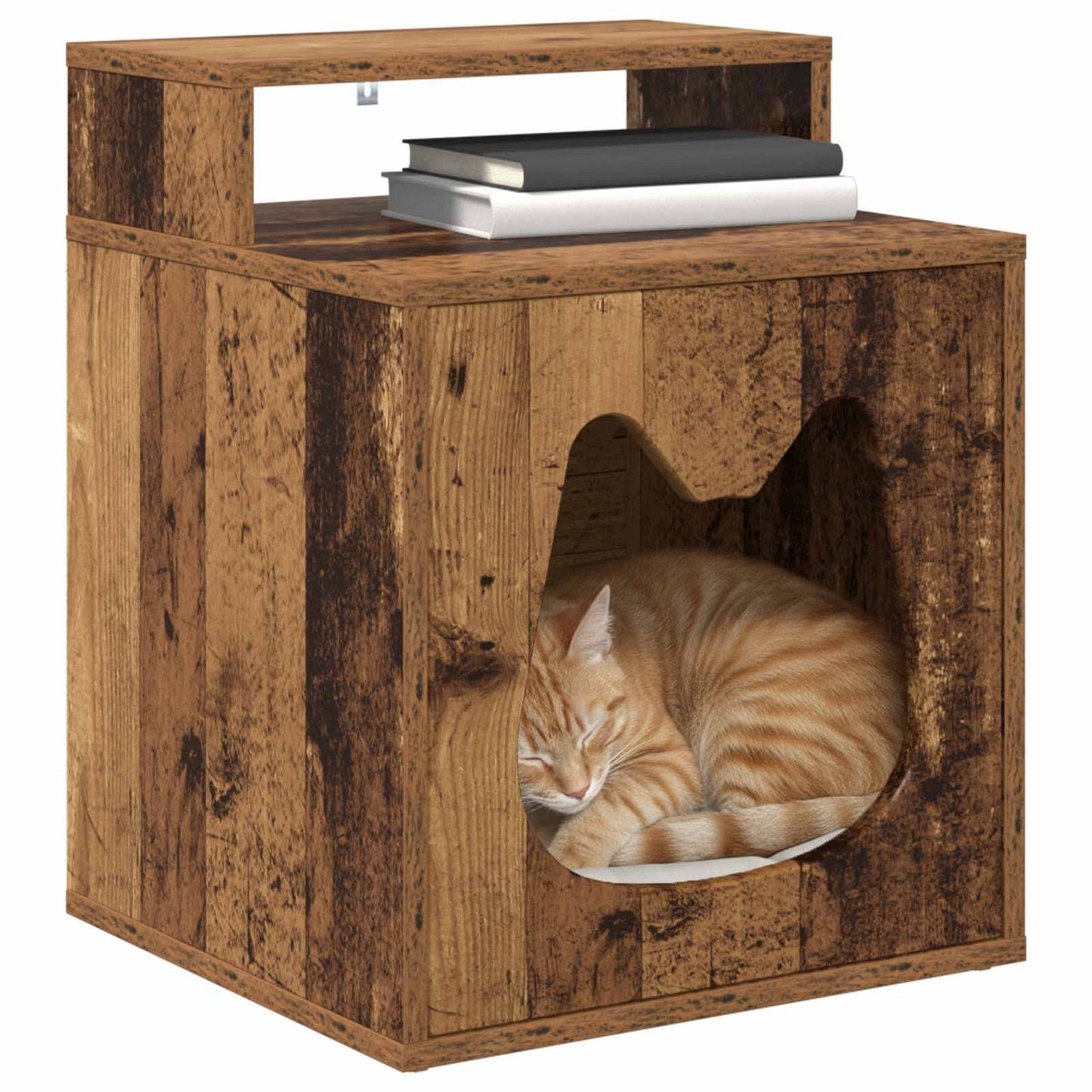Cat House Old Wood 42.5 x 40 x 53.5 cm Engineered Wood