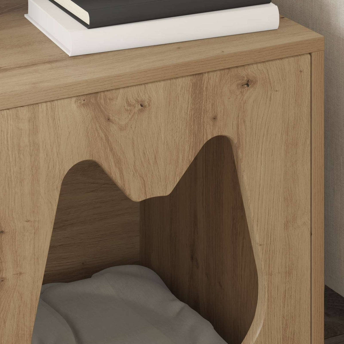 Cat House Artisan Oak 42.5 x 40 x 53.5 cm Engineered Wood