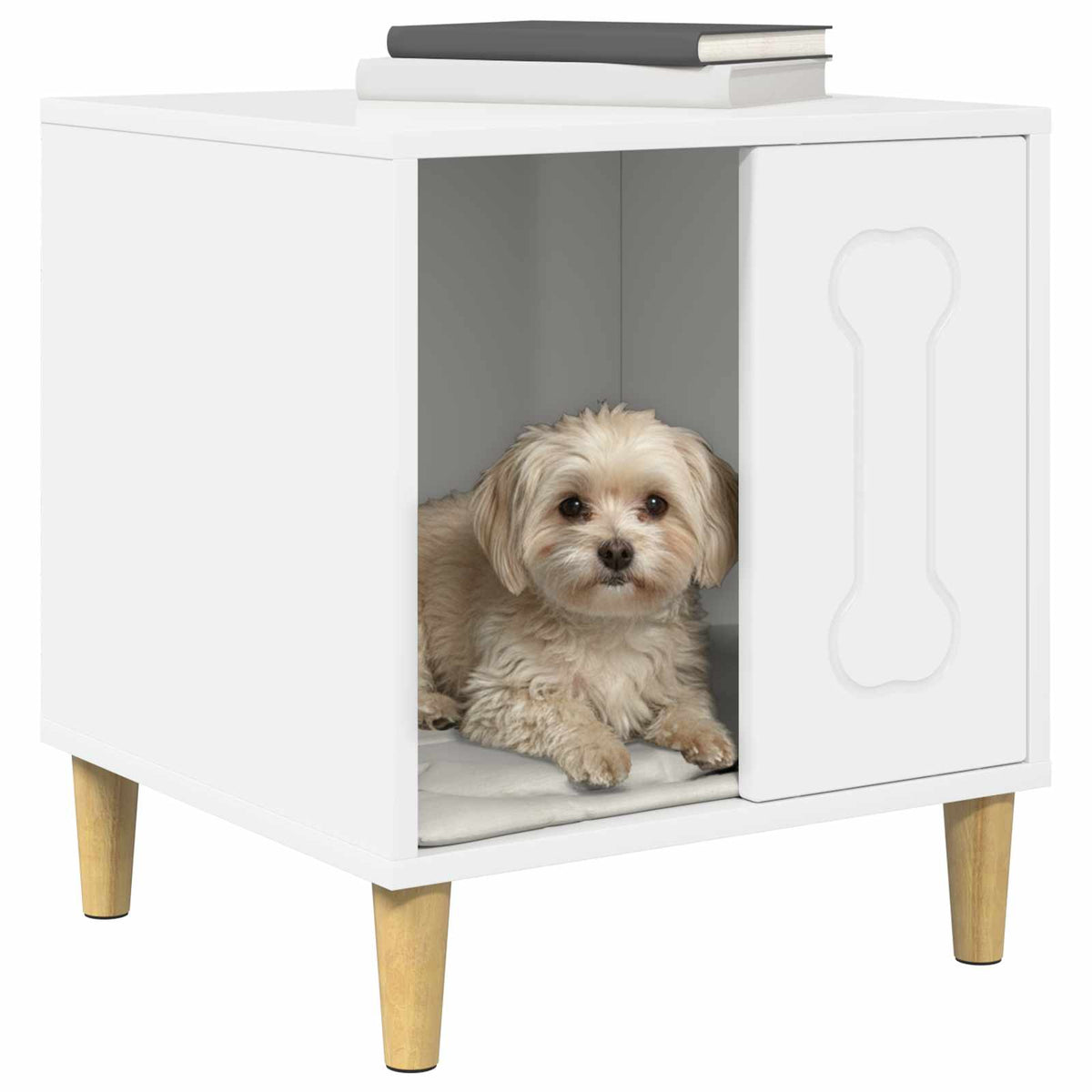 Dog House Gloss White 44 x 42 x 49 cm Engineered Wood