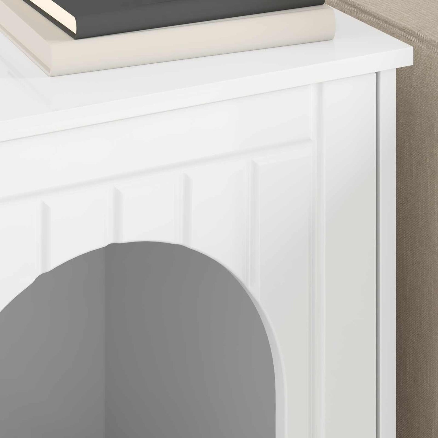 Cat House Gloss White 53 x 52 x 62 cm Engineered Wood