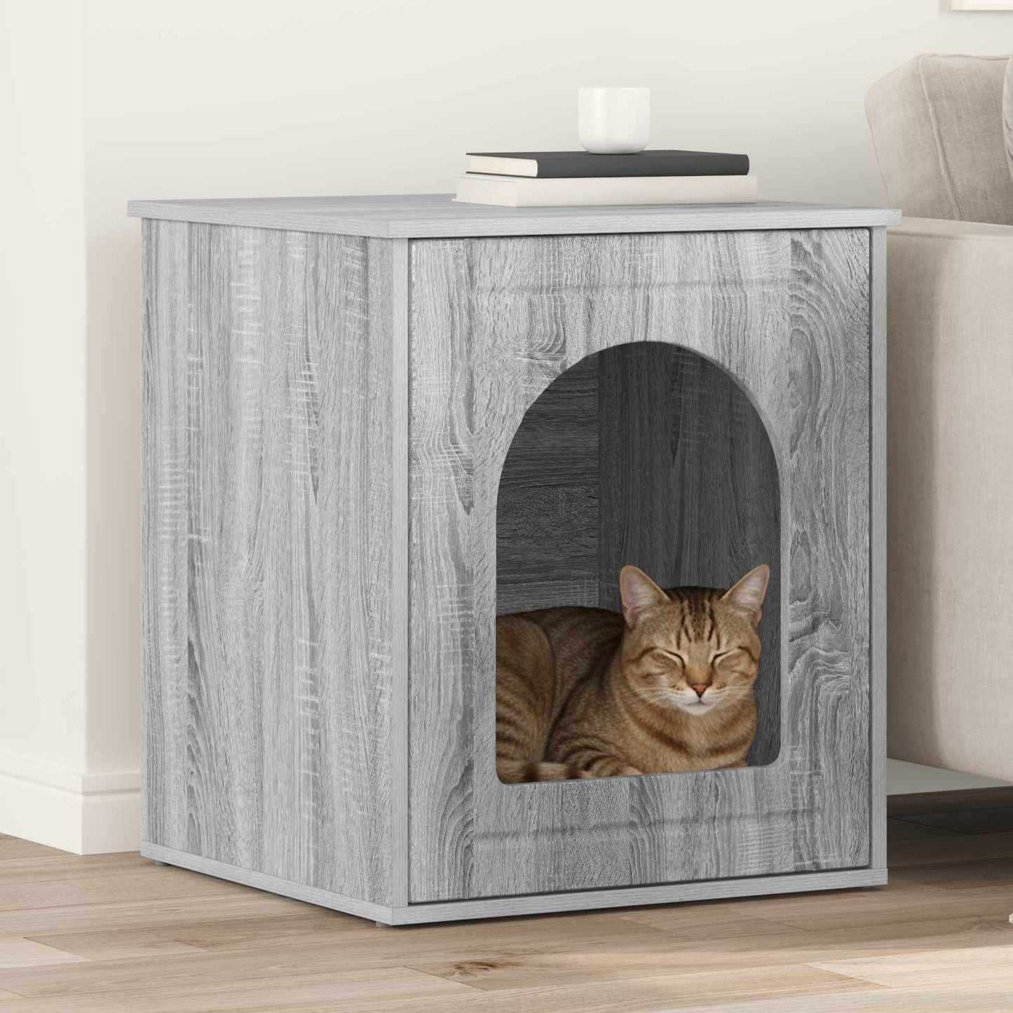 Cat House Grey Sonoma 53 x 52 x 62 cm Engineered Wood