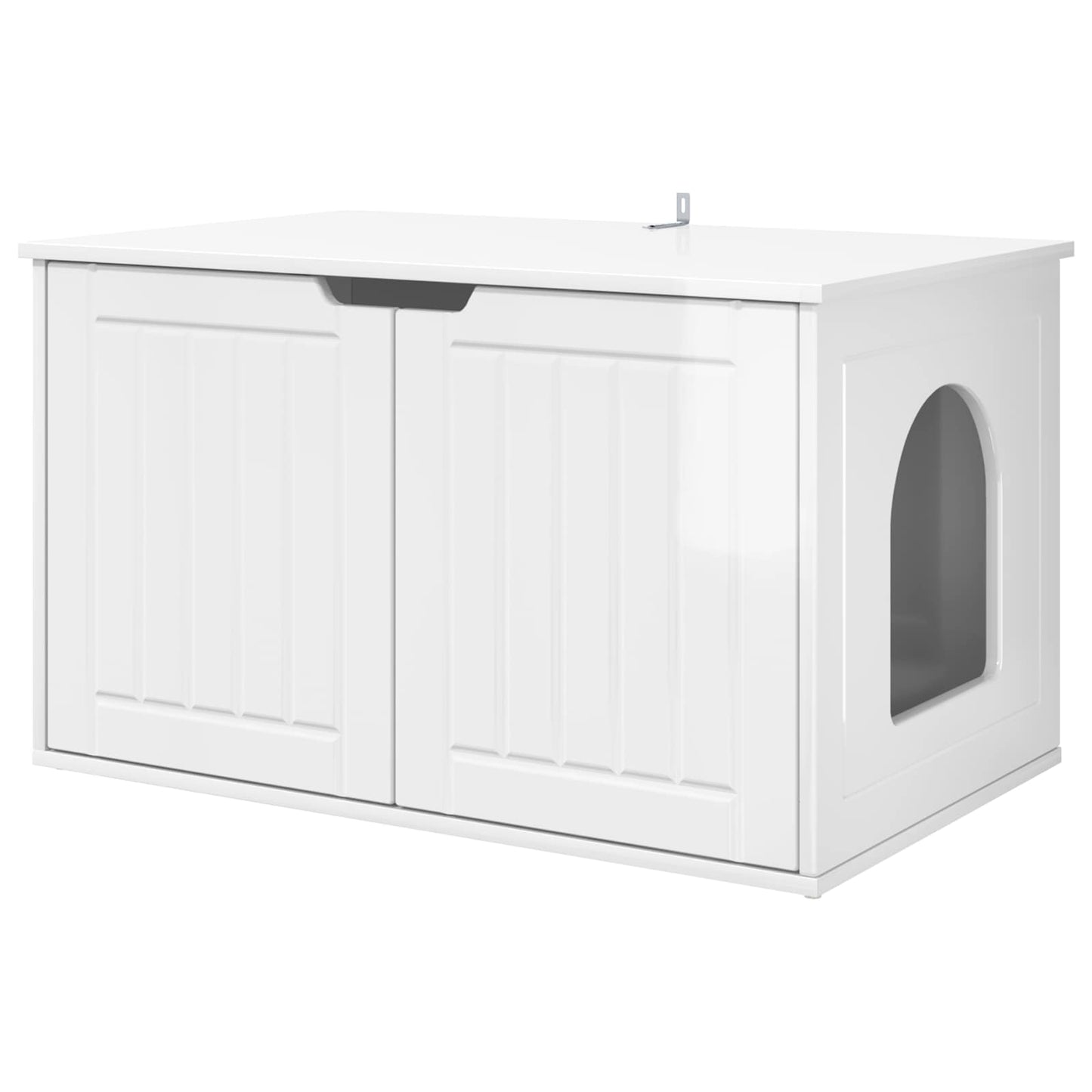 Cat House Gloss White 85 x 55 x 50.5 cm Engineered Wood
