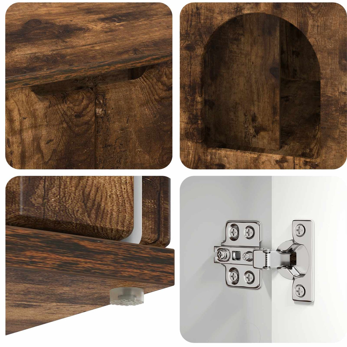 Cat House Smoked Oak 85 x 55 x 50.5 cm Engineered Wood