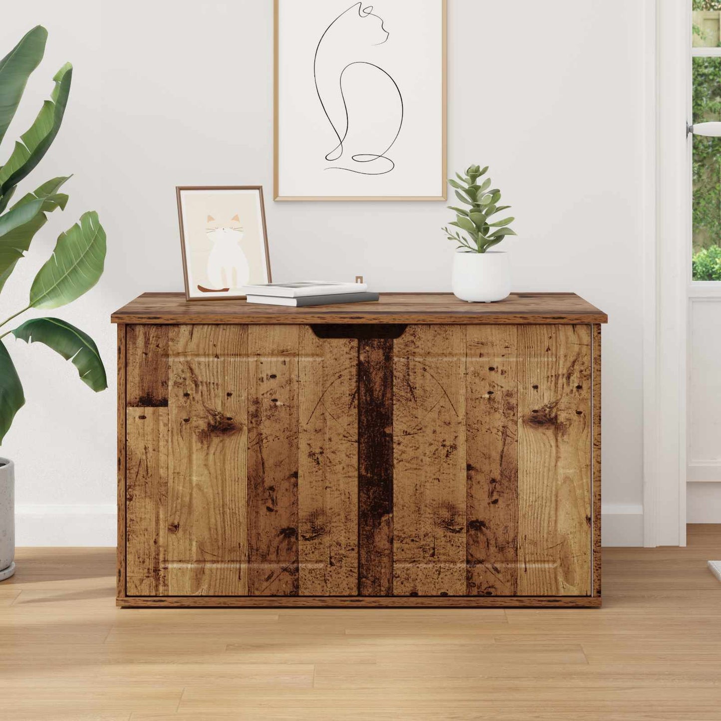 Cat House Old Wood 85 x 55 x 50.5 cm Engineered Wood
