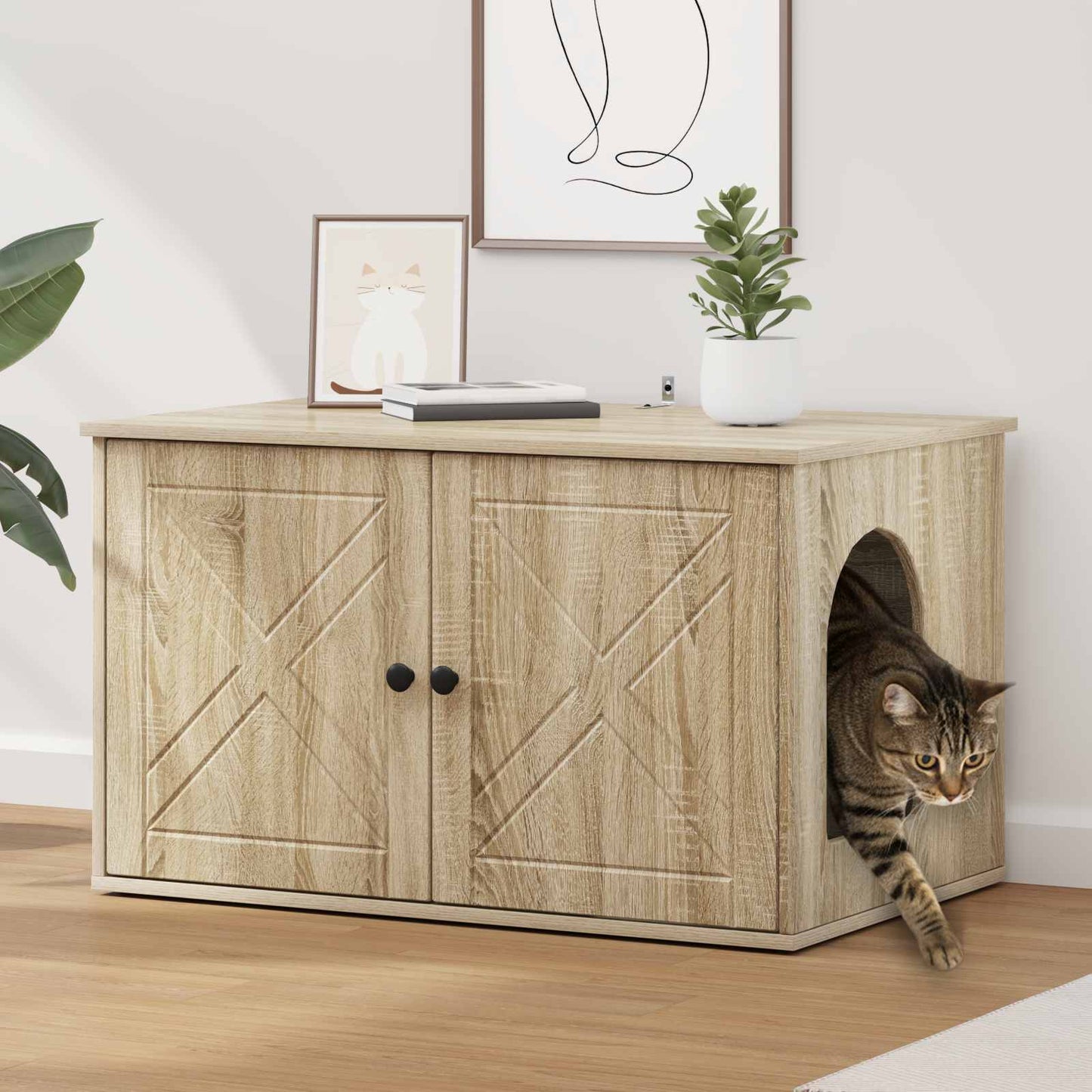 Cat House Sonoma 85 x 55 x 50.5 cm Engineered Wood