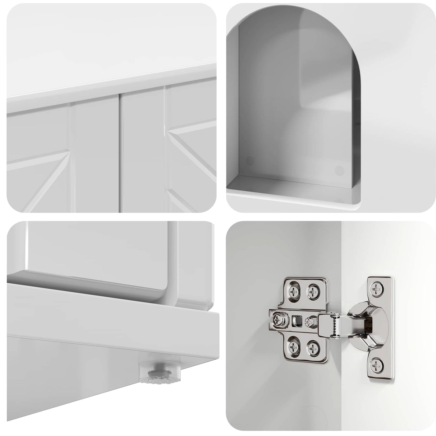 Cat House Gloss White 85 x 55 x 50 cm Engineered Wood
