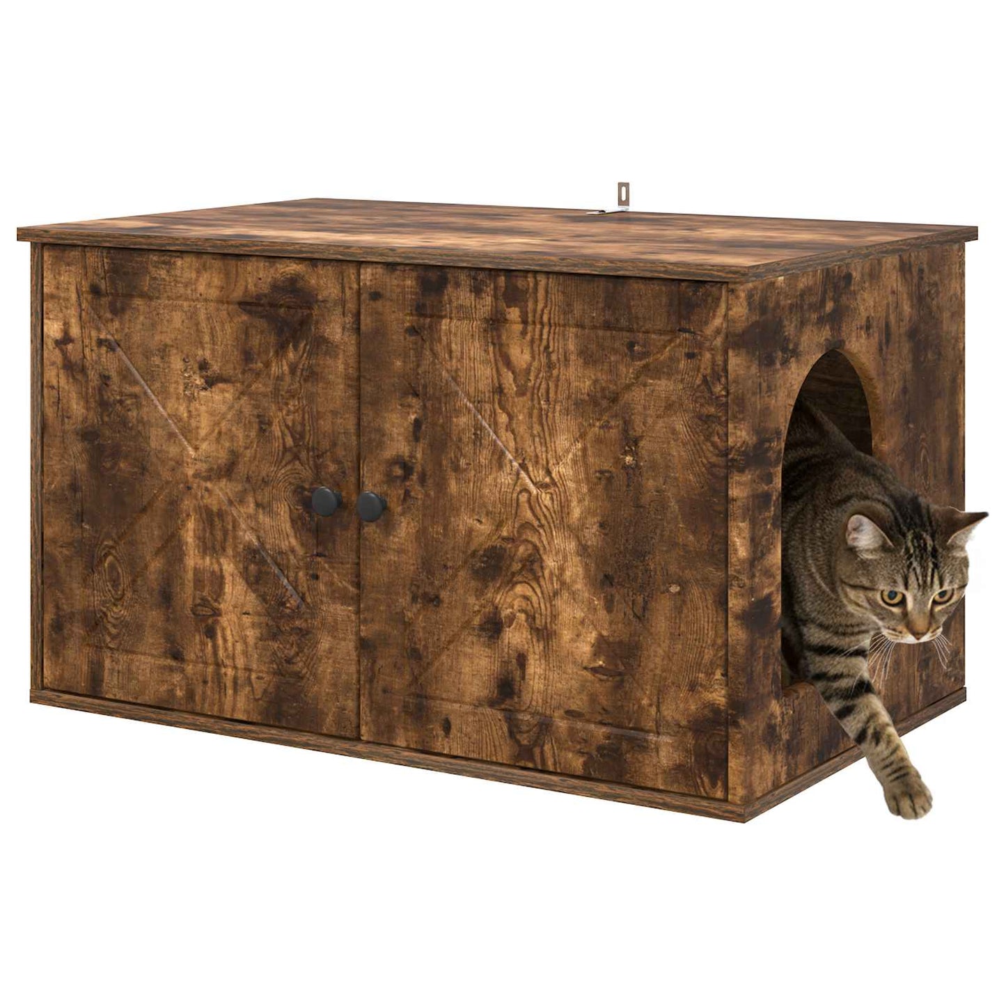 Cat House Smoked Oak 85 x 55 x 50 cm Engineered Wood