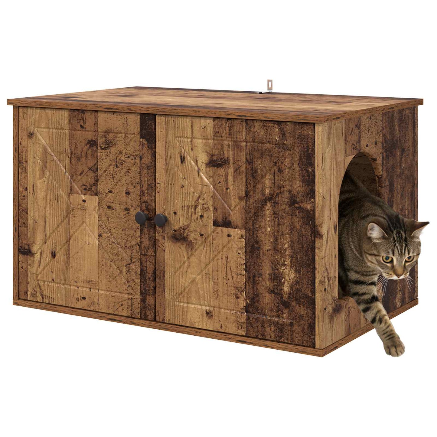 Cat House Old Wood 85 x 55 x 50 cm Engineered Wood