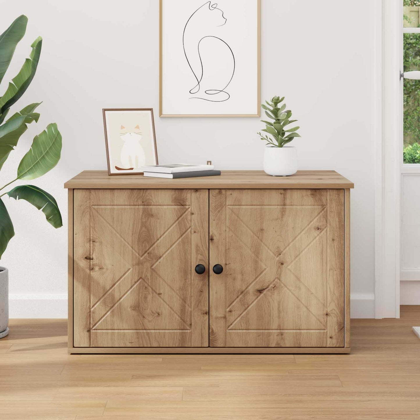 Cat House Artisian Oak 85 x 55 x 50 cm Engineered Wood