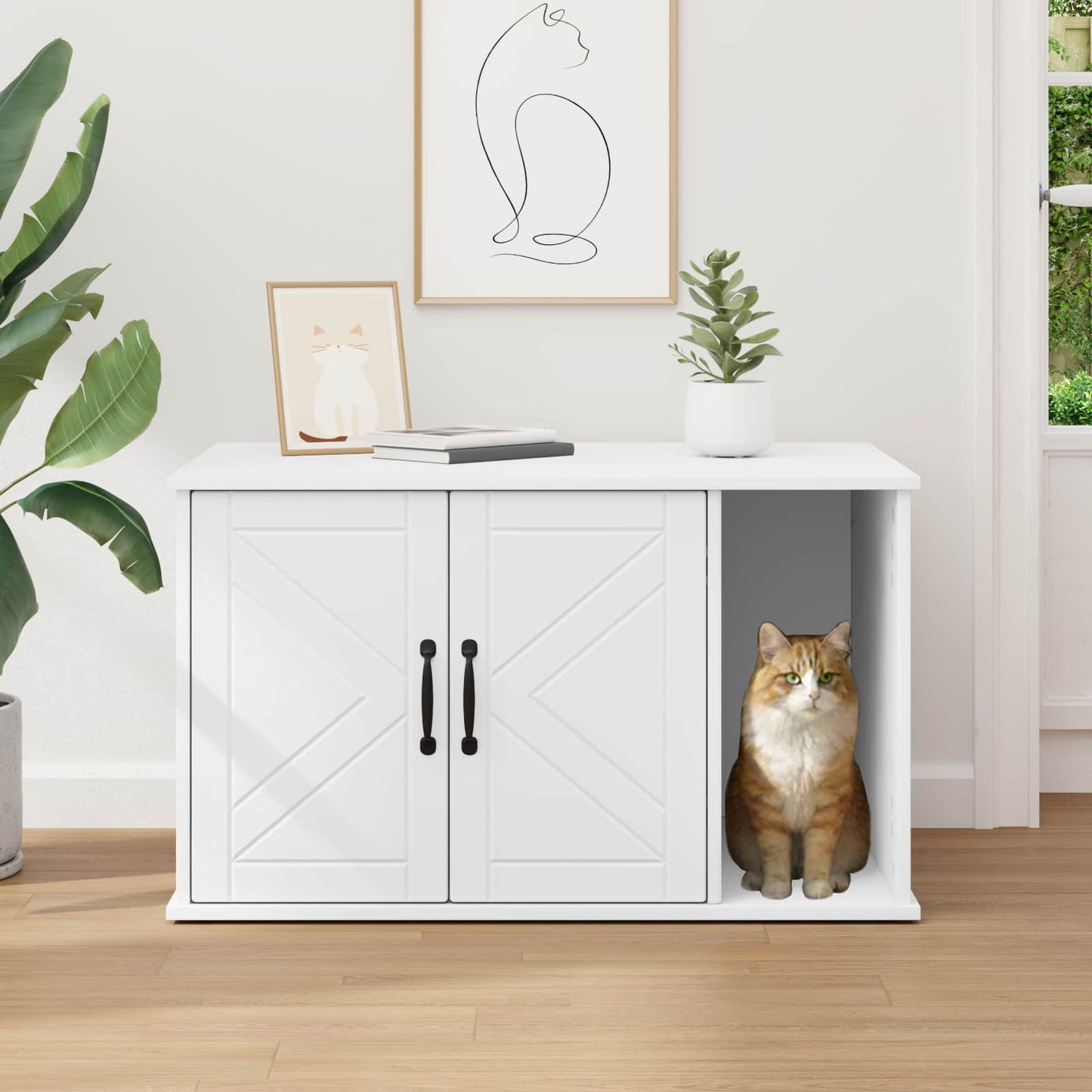 Cat House White 85 x 55 x 50 cm Engineered Wood