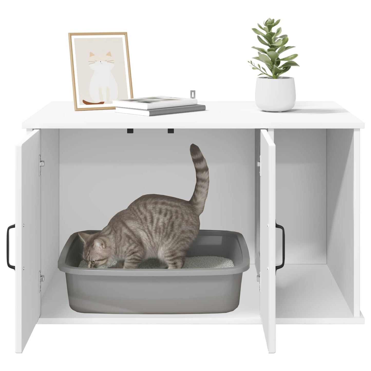 Cat House White 85 x 55 x 50 cm Engineered Wood
