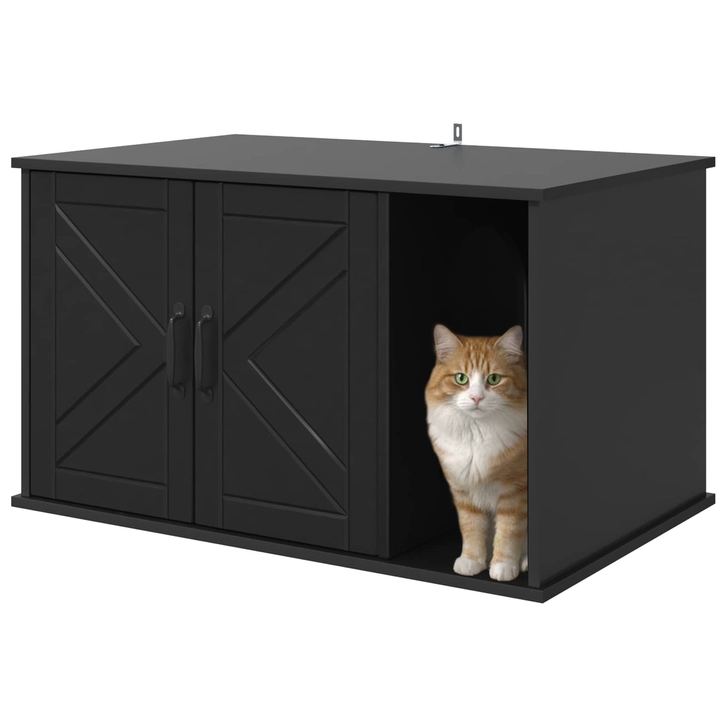 Cat House Black 85 x 55 x 50.5 cm Engineered Wood