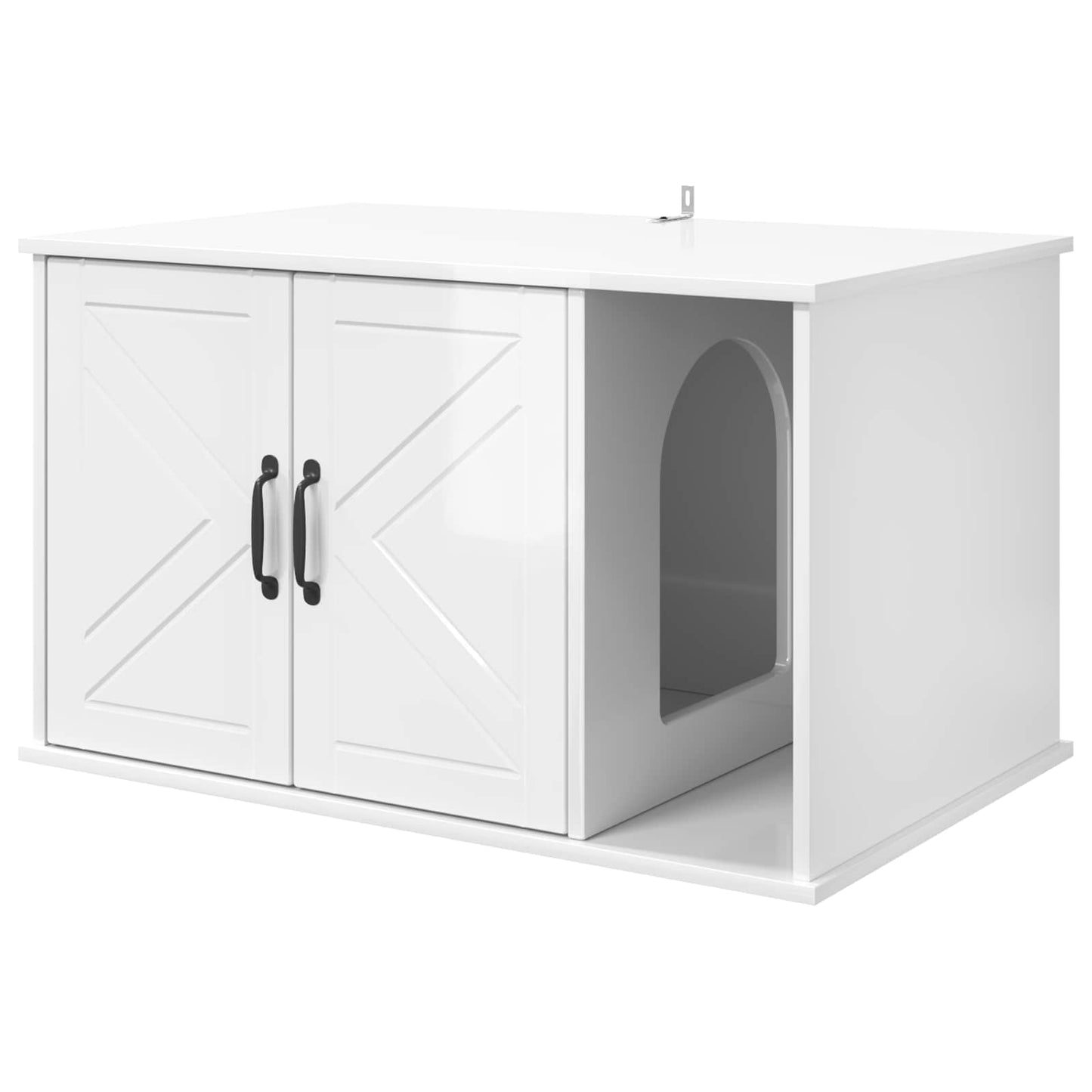 Cat House Gloss White 85 x 55 x 50.5 cm Engineered Wood