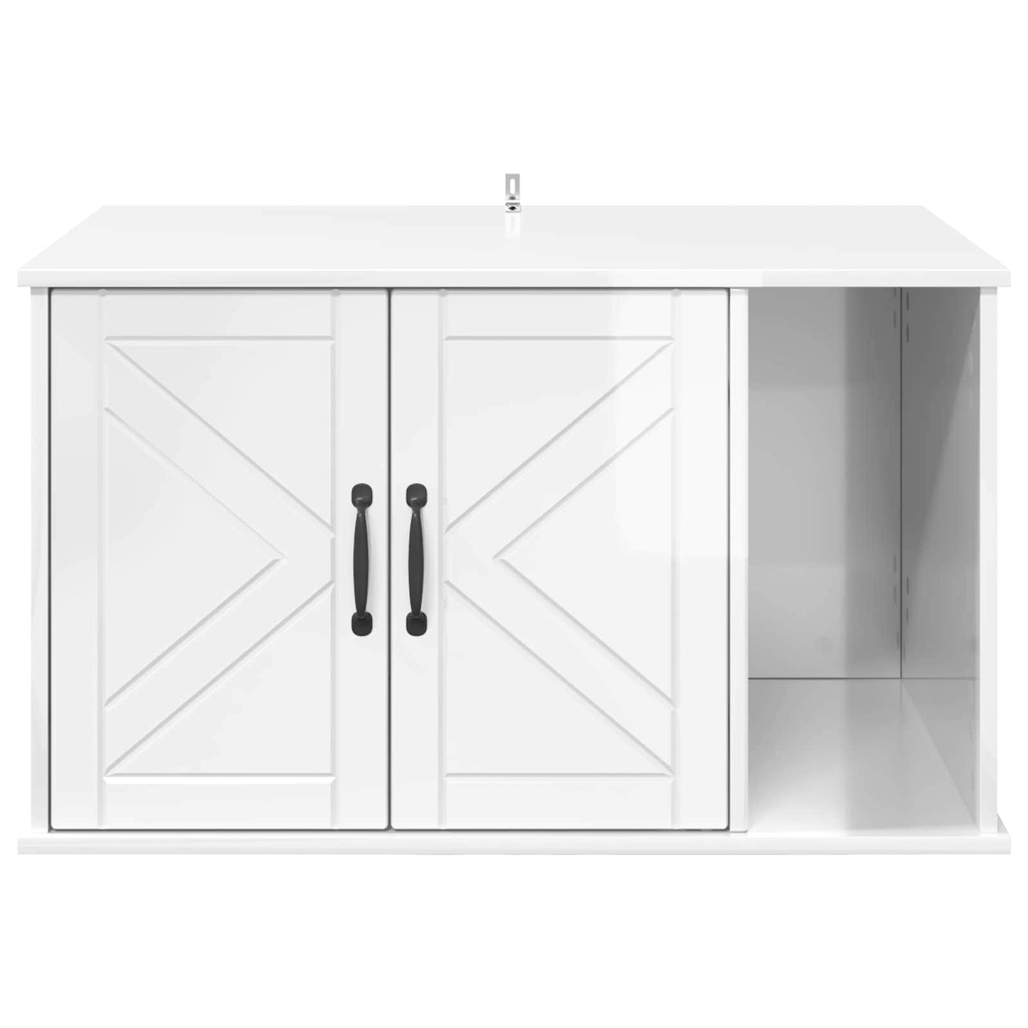 Cat House Gloss White 85 x 55 x 50.5 cm Engineered Wood