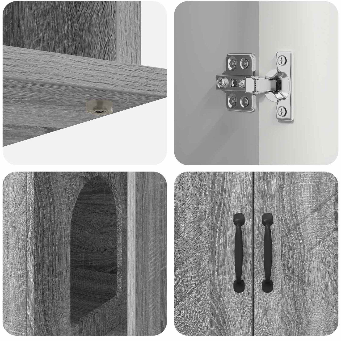 Cat House Grey Sonoma 85 x 55 x 50 cm Engineered Wood