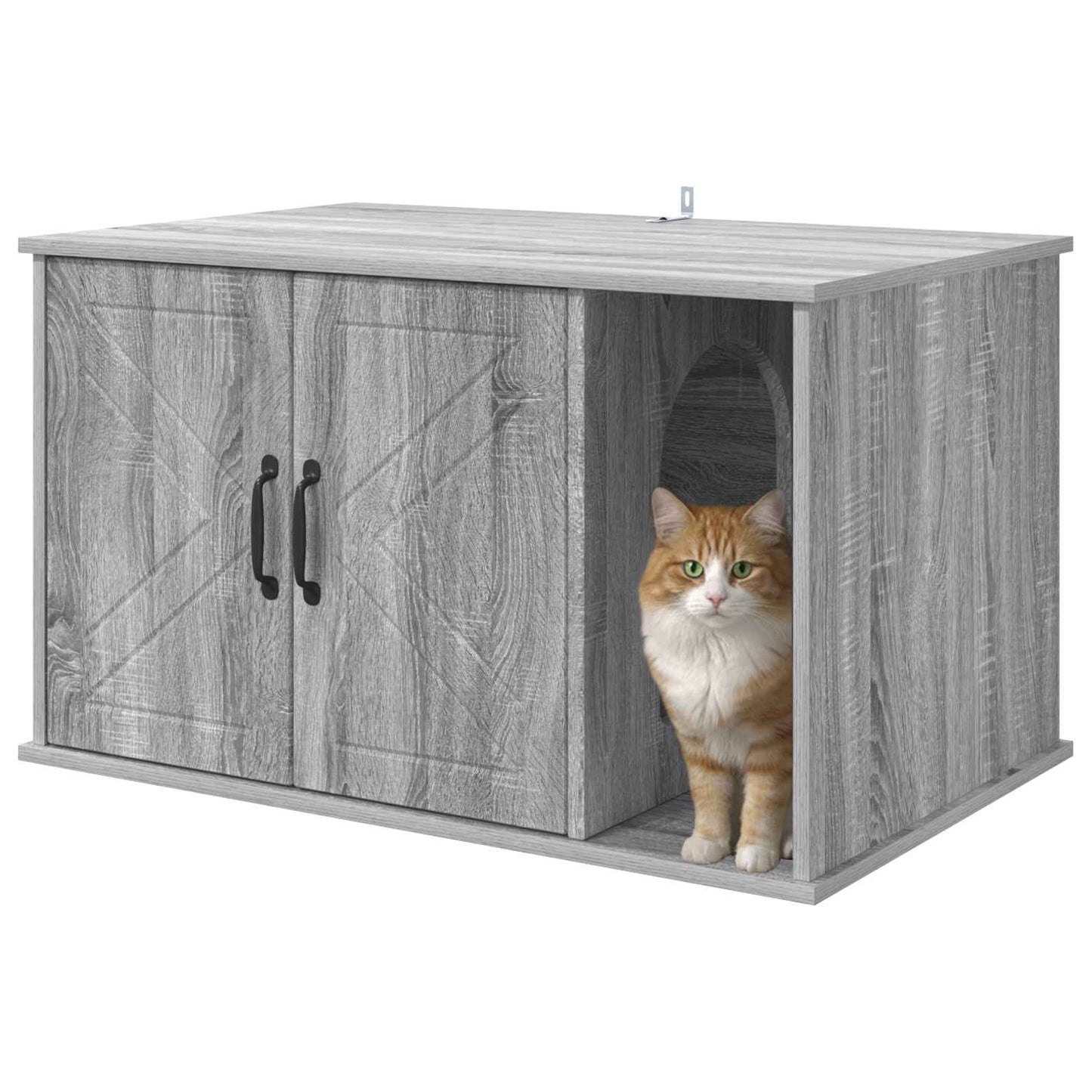 Cat House Grey Sonoma 85 x 55 x 50.5 cm Engineered Wood