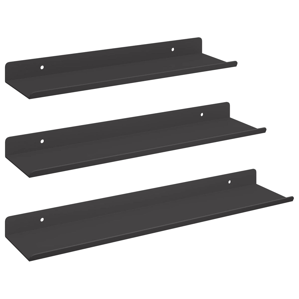 Floating Shelf 3 pcs Black 40 x 9 x 2.5 cm Steel