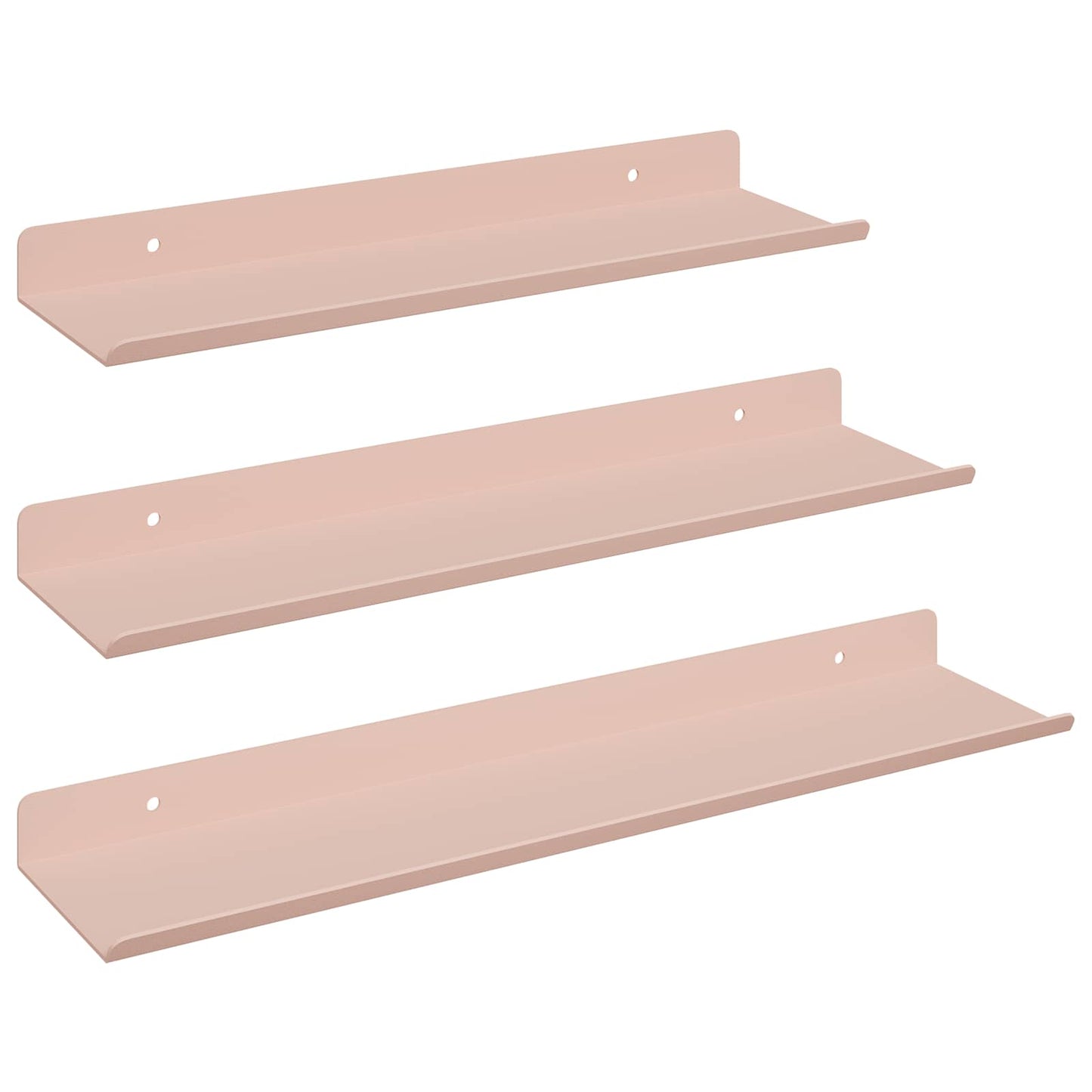 Floating Shelf Wall-mounted 3 pcs Pink 40 x 9 x 2.5 cm Steel